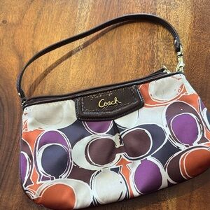 Coach Purple and Orange Satin Mini Bag